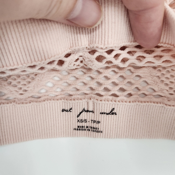 Out From Under Womens Heart Mesh Tank Top Size XS/S Light Pink Cropped Coquette - Picture 5 of 6